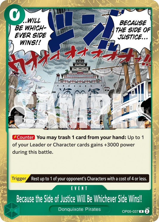 Image for Because the Side of Justice Will Be Whichever Side Wins!! (Reprint) - One Piece Card Game