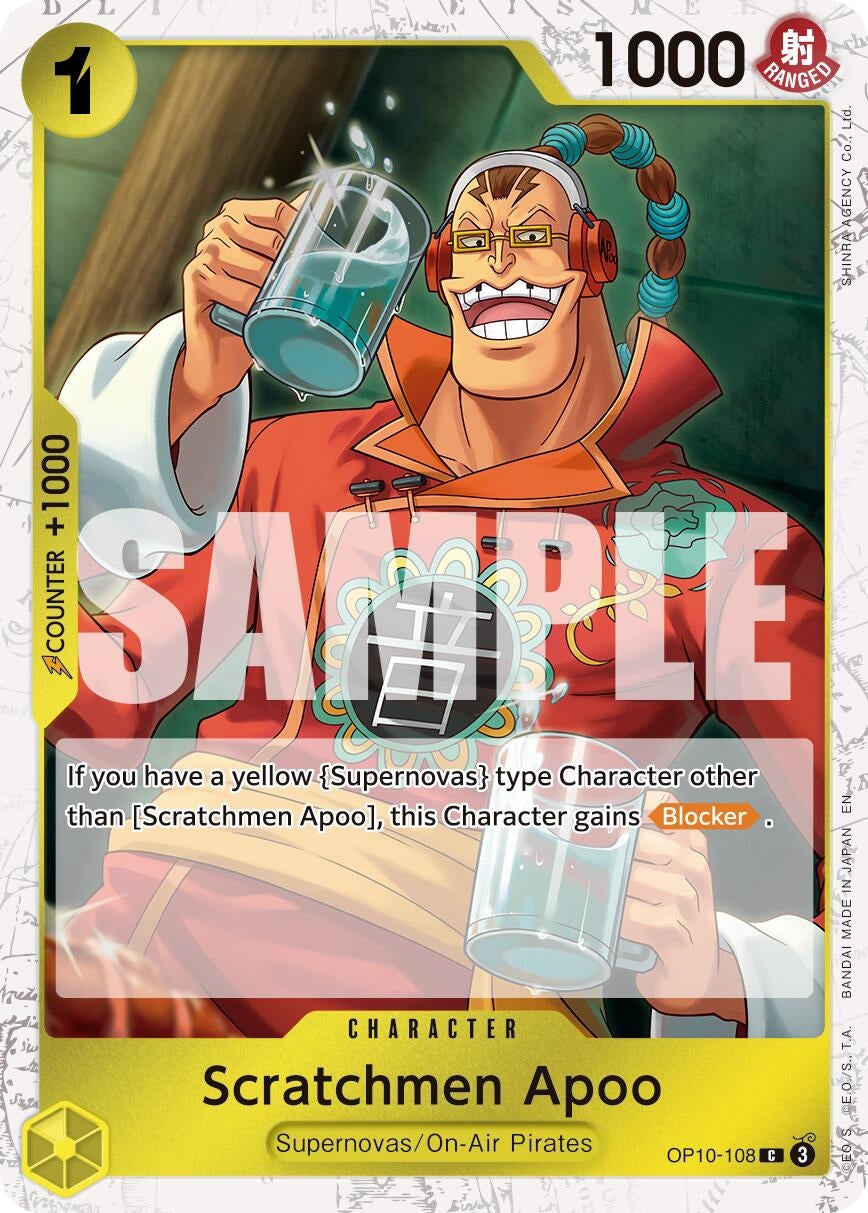 Image for Scratchmen Apoo - OP10-108 (Pirate Foil) - One Piece Card Game