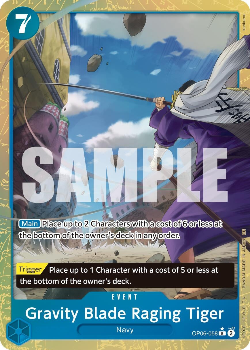 Image for Gravity Blade Raging Tiger (Alternate Art) - One Piece Card Game