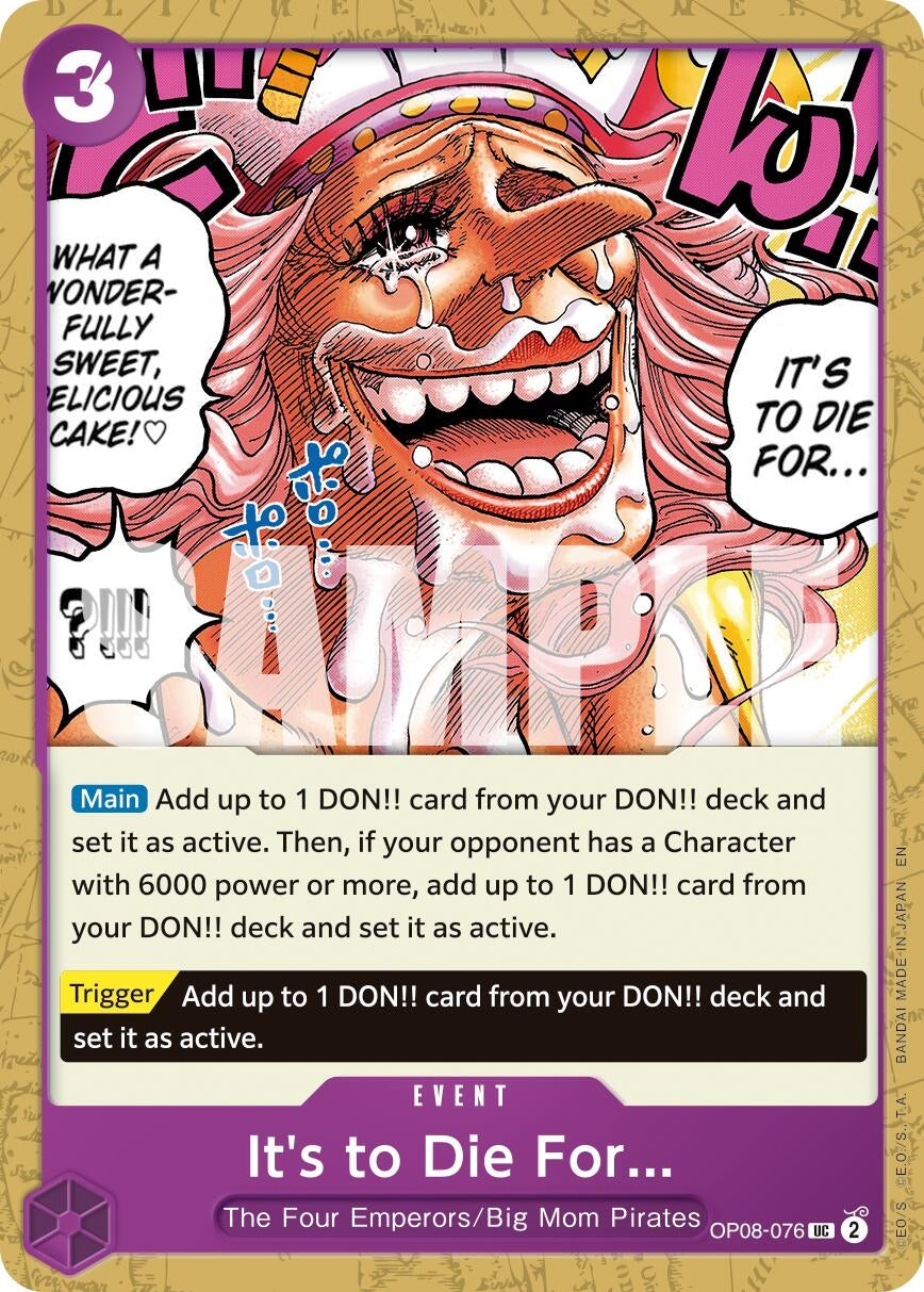 Image for It's to Die For (Reprint) - One Piece Card Game