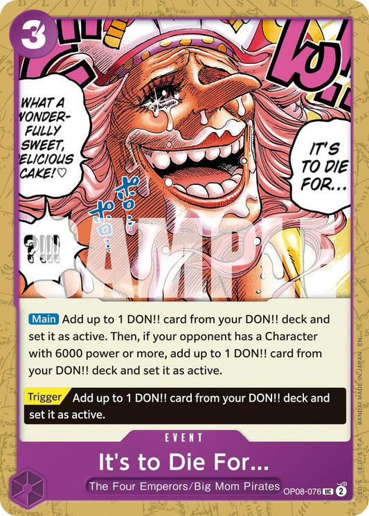 Image for It's to Die For (Reprint) - One Piece Card Game