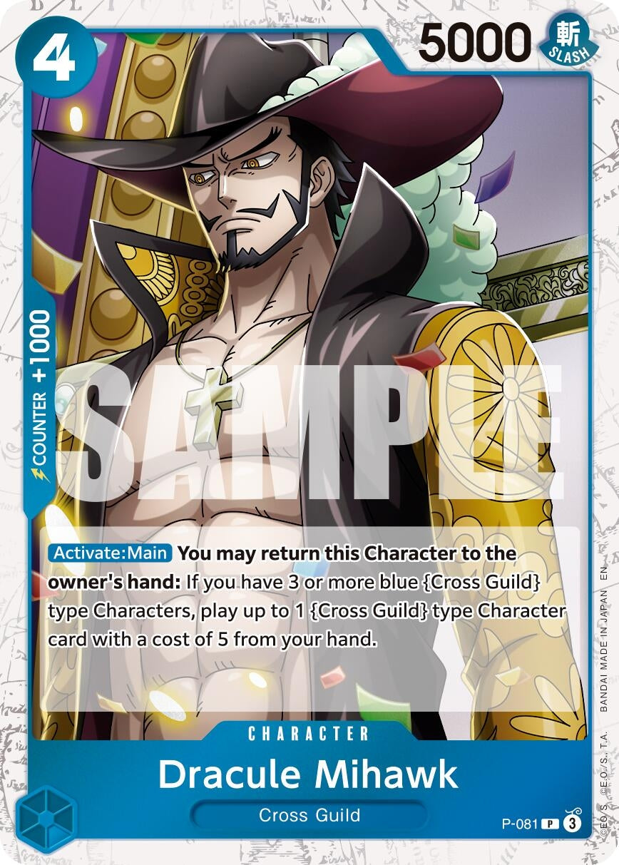 Image for Dracule Mihawk - P-081 (Pirate Foil) - One Piece Card Game