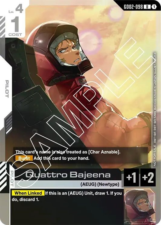 Image for Quattro Bajeena (Store Tournament Participant Pack 02) - Gundam Card Game