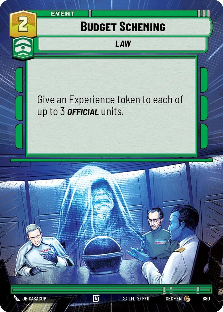 Image for Budget Scheming (Hyperspace Foil) - Star Wars: Unlimited