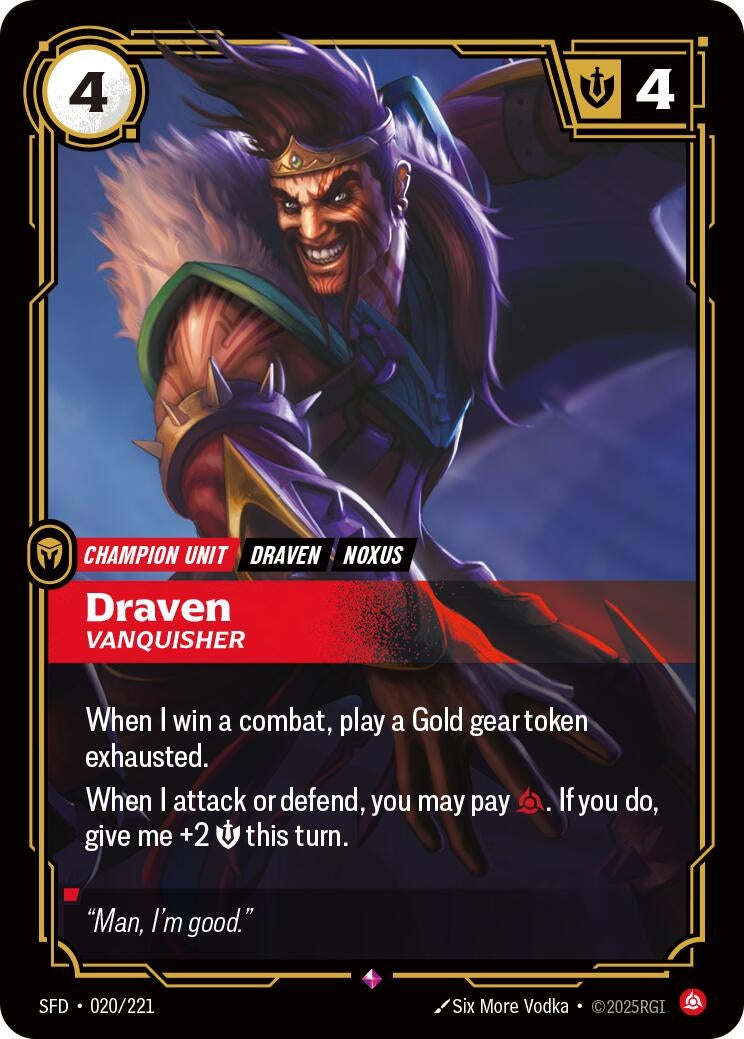 Image for Draven, Vanquisher - Riftbound: League of Legends Trading Card Game