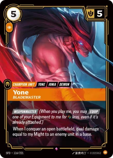 Image for Yone, Blademaster - Riftbound: League of Legends Trading Card Game