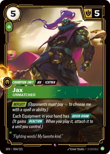 Image for Jax, Unmatched - Riftbound: League of Legends Trading Card Game