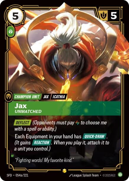 Image for Jax, Unmatched (Alternate Art) - Riftbound: League of Legends Trading Card Game