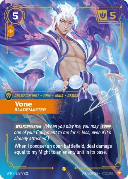 Image for Yone, Blademaster (Signature) - Riftbound: League of Legends Trading Card Game