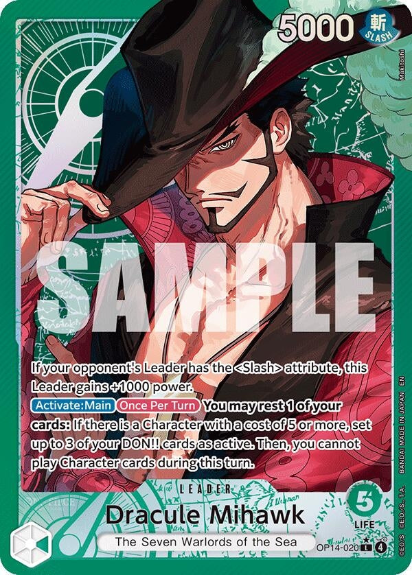 Image for Dracule Mihawk - OP14-020 (Alternate Art) - One Piece Card Game