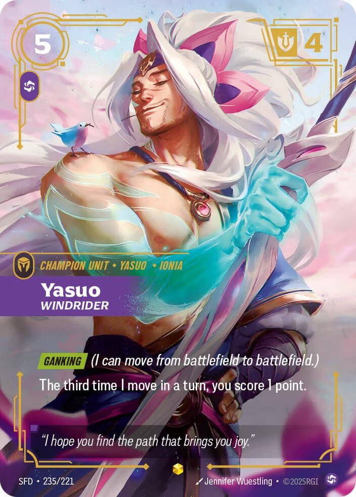 Image for Yasuo, Windrider (Overnumbered) - Riftbound: League of Legends Trading Card Game