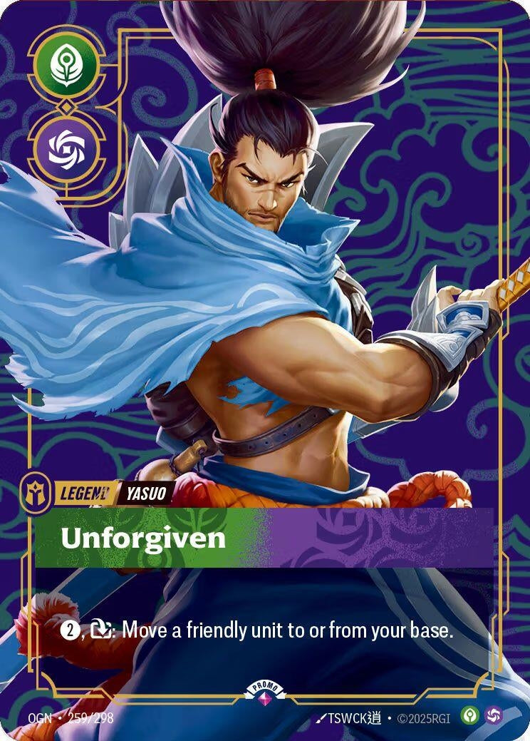 Image for Yasuo, Unforgiven (Metal) (Best Of) - Riftbound: League of Legends Trading Card Game