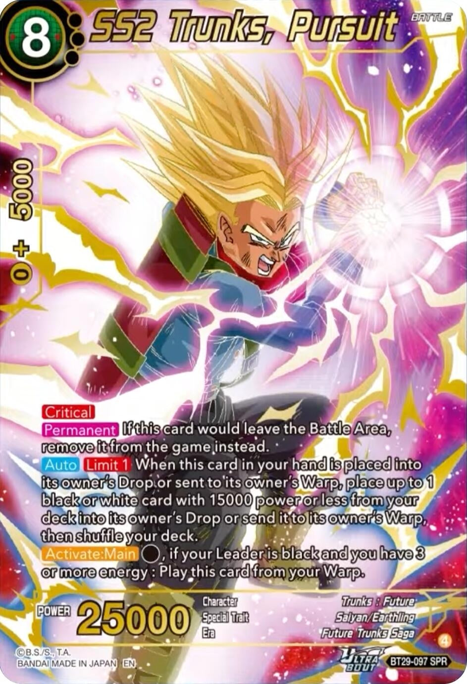 Image for SS2 Trunks, Pursuit (SPR) - Dragon Ball Super: Masters