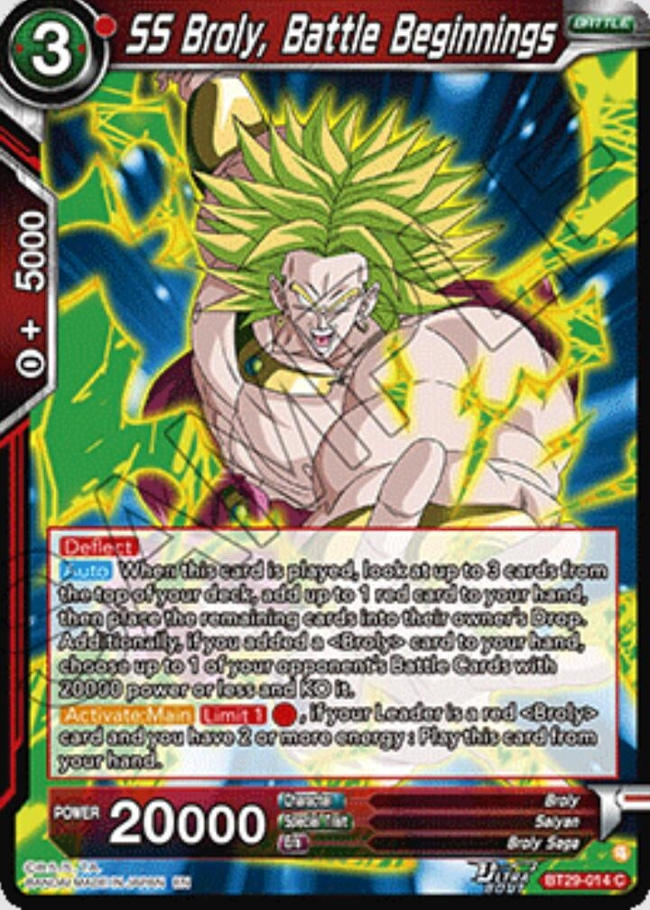 Image for SS Broly, Battle Beginnings - Dragon Ball Super: Masters