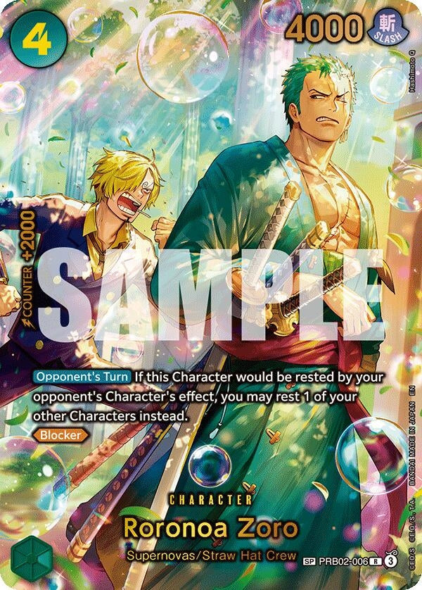 Image for Roronoa Zoro - PRB02-006 (SP) - One Piece Card Game