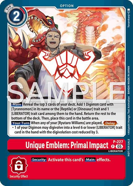 Image for Unique Emblem: Primal Impact (Dawn of Liberator Box Topper) - Digimon Card Game