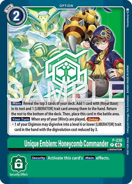 Image for Unique Emblem: Honeycomb Commander (Dawn of Liberator Box Topper) - Digimon Card Game