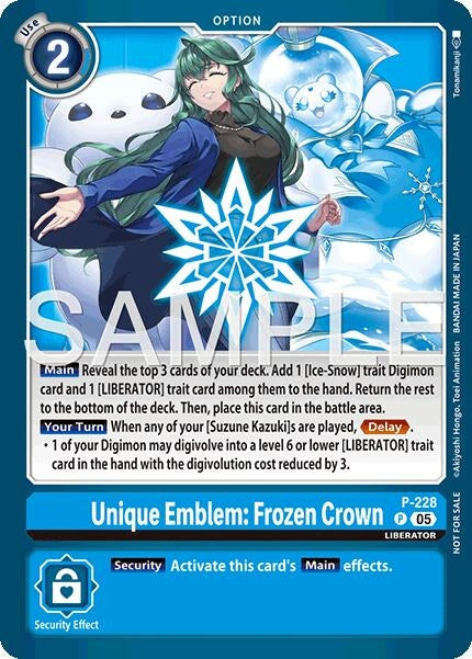Image for Unique Emblem: Frozen Crown (Dawn of Liberator Box Topper) - Digimon Card Game