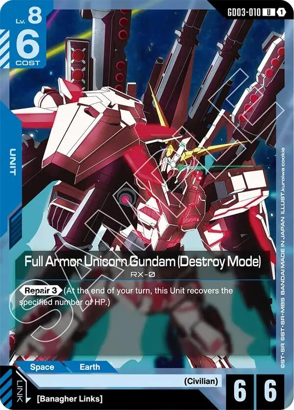 Image for Full Armor Unicorn Gundam (Destroy Mode) - Gundam Card Game