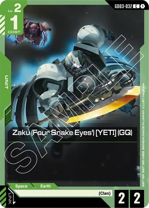 Image for Zaku (Four Snake Eyes') [YETI] (GQ) - Gundam Card Game