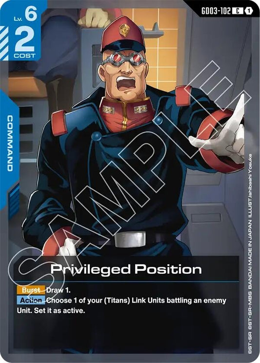 Image for Privileged Position - Gundam Card Game