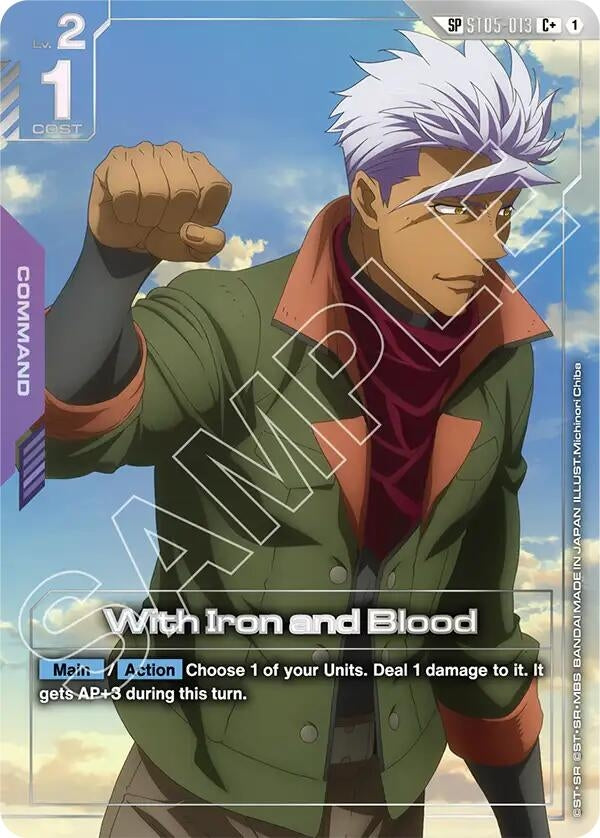 Image for With Iron and Blood (SP) (C+) - Gundam Card Game