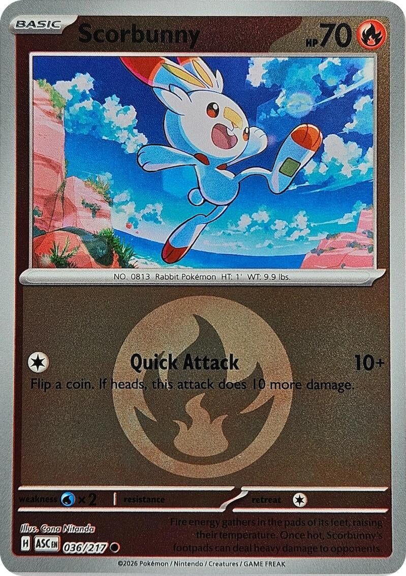 Image for Scorbunny - 036/217 (Energy Symbol Pattern) - Pokemon