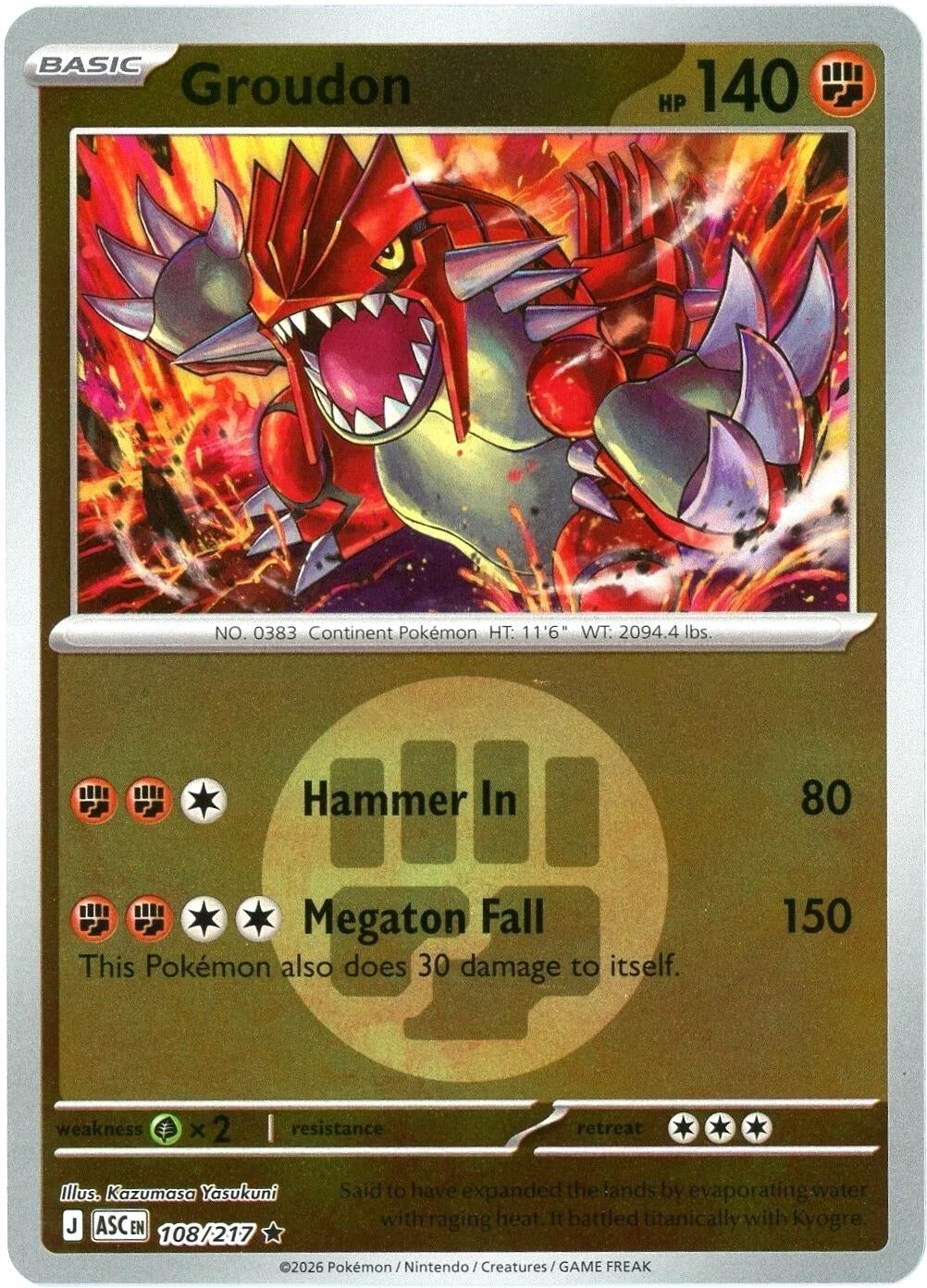 Image for Groudon (Energy Symbol Pattern) - Pokemon
