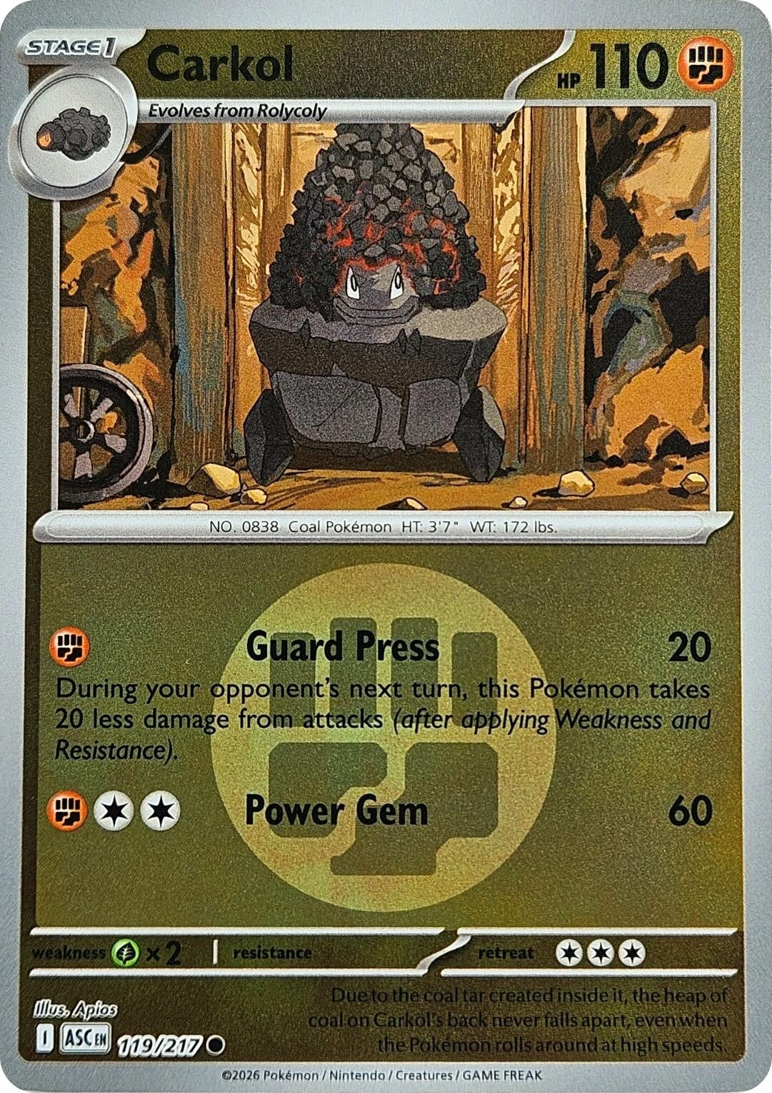 Image for Carkol (Energy Symbol Pattern) - Pokemon