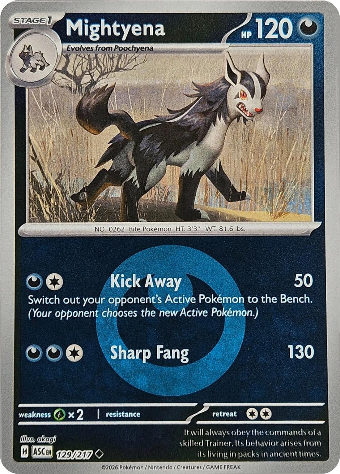 Image for Mightyena - 129/217 (Energy Symbol Pattern) - Pokemon