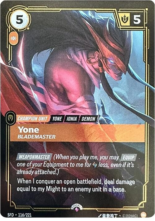 Image for Yone, Blademaster - Riftbound: League of Legends Trading Card Game