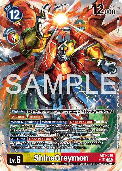 Image for ShineGreymon - AD1-016 (Alternate Art) - Digimon Card Game