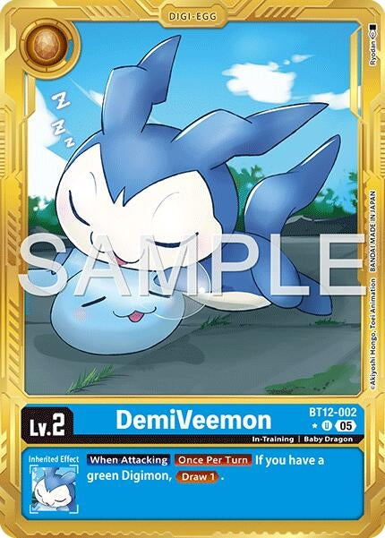 Image for DemiVeemon - BT12-002 (Gold Border) - Digimon Card Game