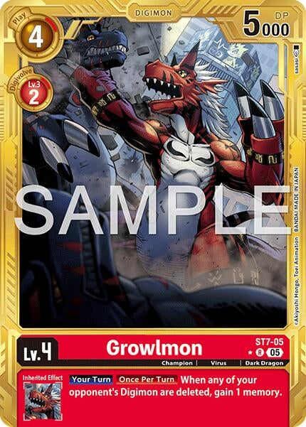 Image for Growlmon - ST7-05 (Gold Border) - Digimon Card Game