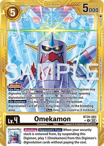 Image for Omekamon - BT20-083 (Gold Border) - Digimon Card Game