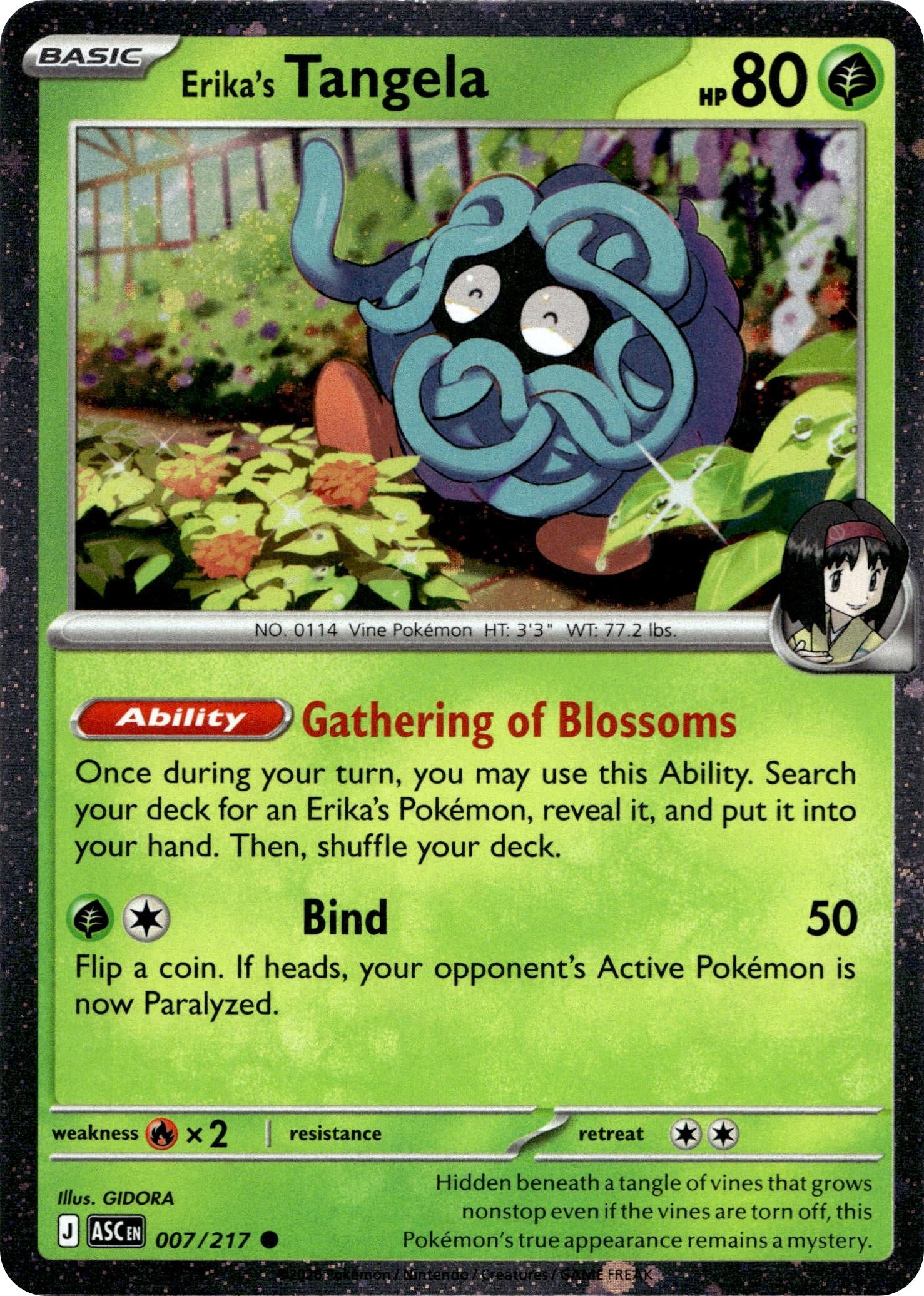 Image for Erika's Tangela - 007/217 (Cosmo Holo) - Pokemon