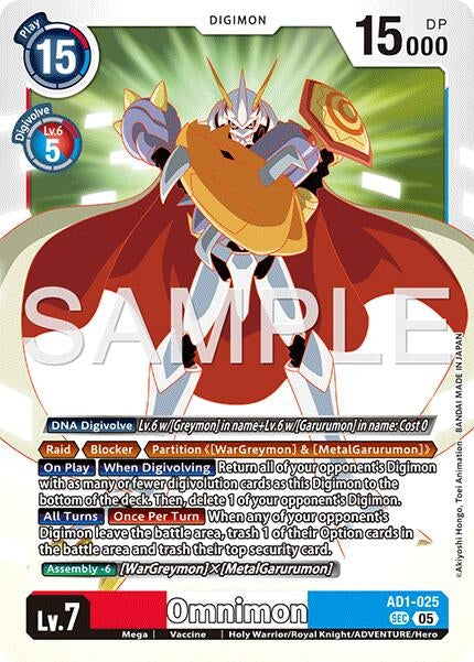 Image for Omnimon - AD1-025 - Digimon Card Game