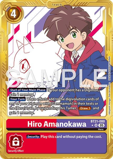 Image for Hiro Amanokawa - BT21-080 (Gold Border) - Digimon Card Game
