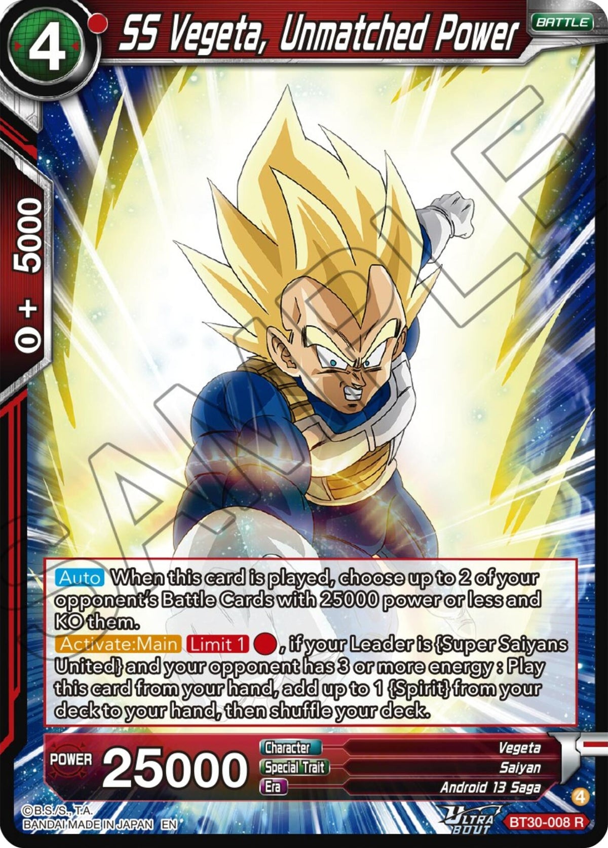Image for SS Vegeta, Unmatched Power - Dragon Ball Super: Masters