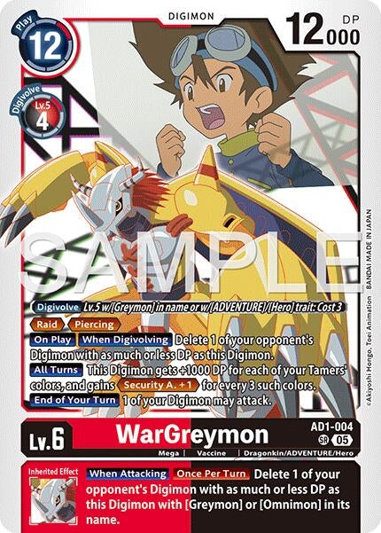 Image for WarGreymon - AD1-004 - Digimon Card Game