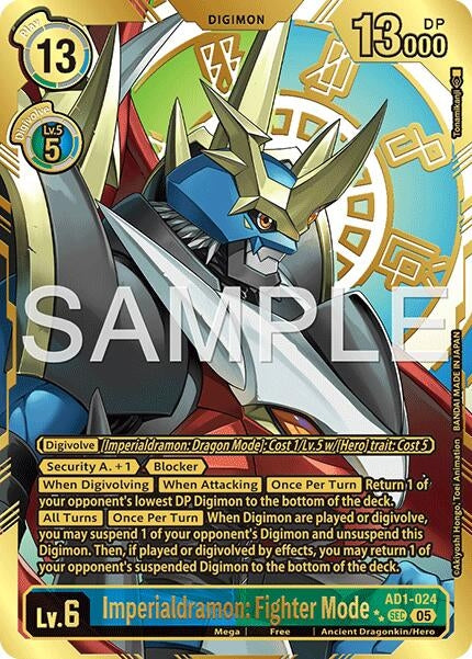Image for Imperialdramon: Fighter Mode - AD1-024 (Rare Pull) - Digimon Card Game