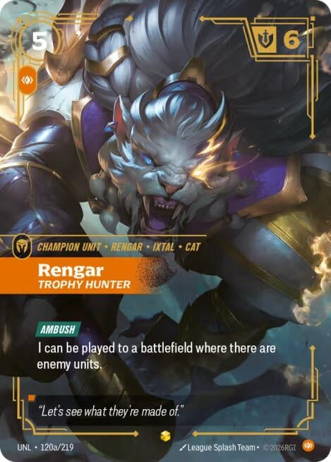 Image for Rengar, Trophy Hunter (Alternate Art) - Riftbound: League of Legends Trading Card Game