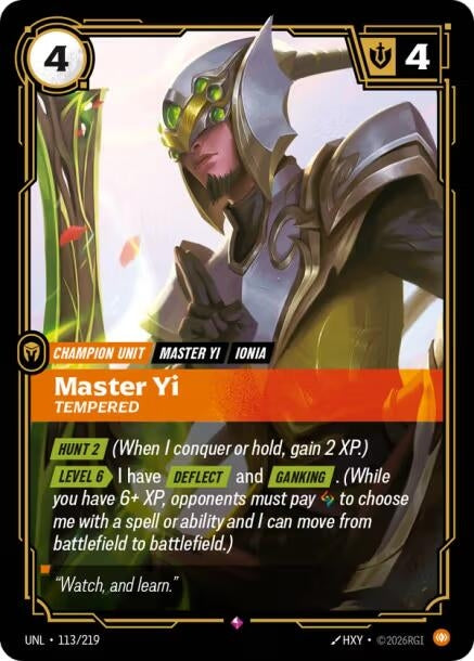 Image for Master Yi, Tempered - Riftbound: League of Legends Trading Card Game