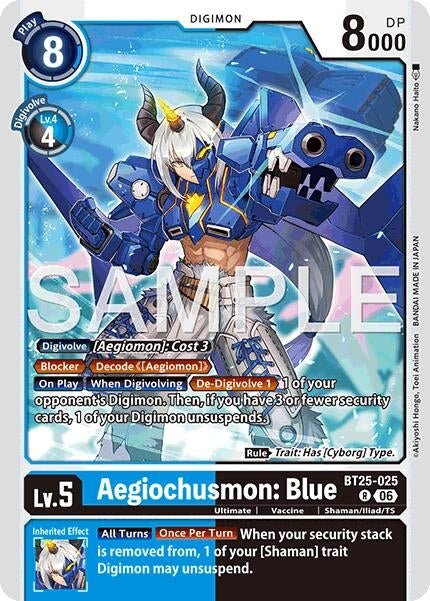 Image for Aegiochusmon: Blue - Digimon Card Game