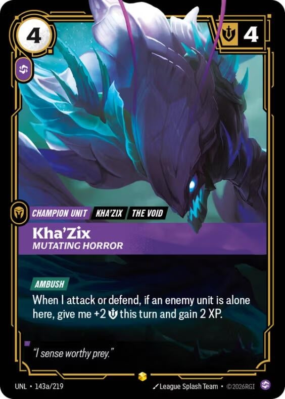 Image for Kha'Zix, Mutating Horror (Alternate Art) - Riftbound: League of Legends Trading Card Game