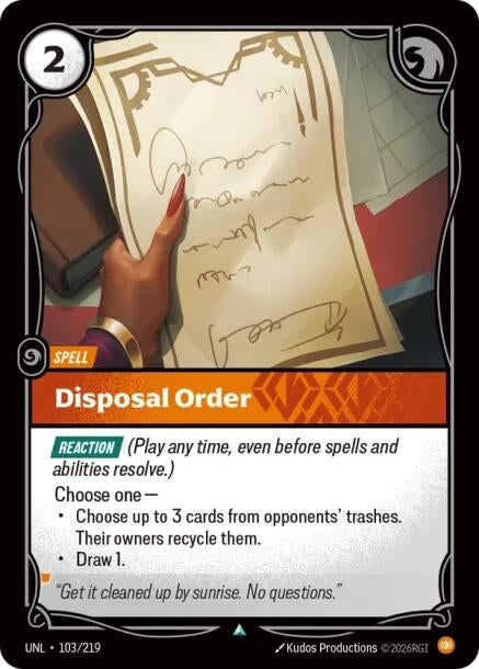 Image for Disposal Order - Riftbound: League of Legends Trading Card Game