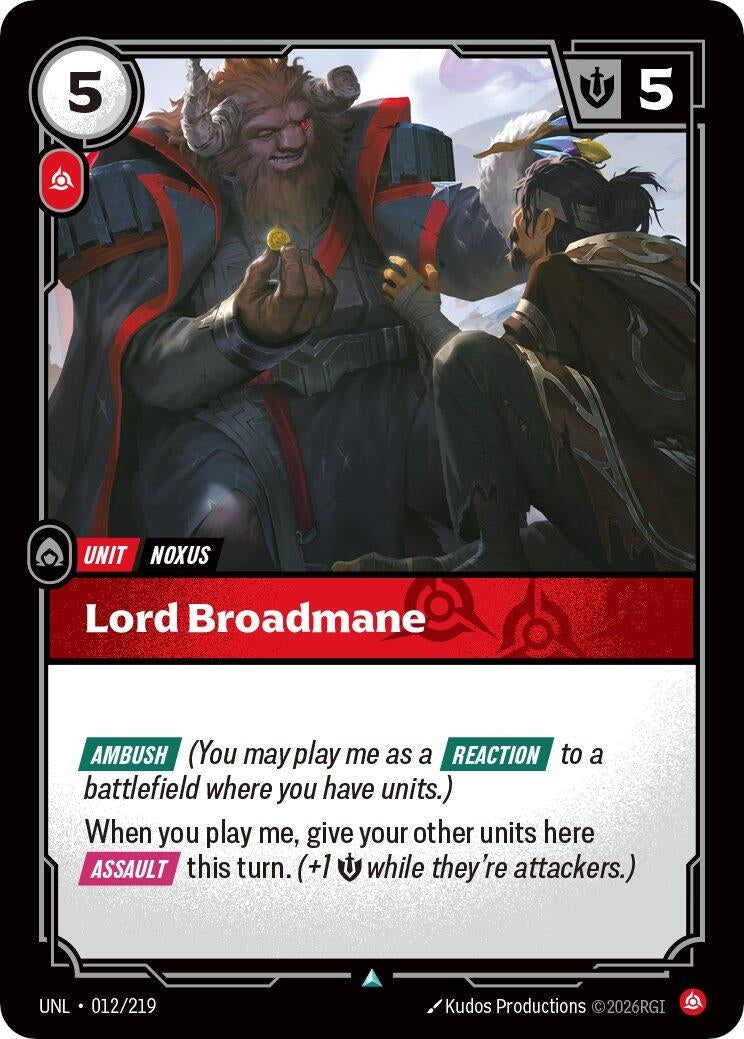 Image for Lord Broadmane - Riftbound: League of Legends Trading Card Game