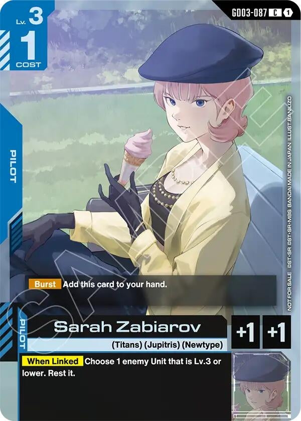 Image for Sarah Zabiarov (Store Tournament Participant Pack 04) - Gundam Card Game