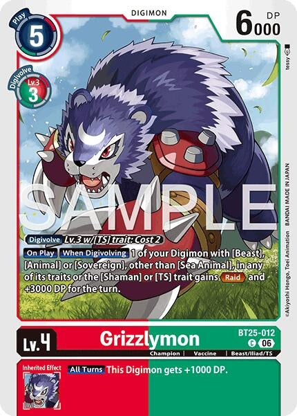 Image for Grizzlymon - BT25-012 - Digimon Card Game