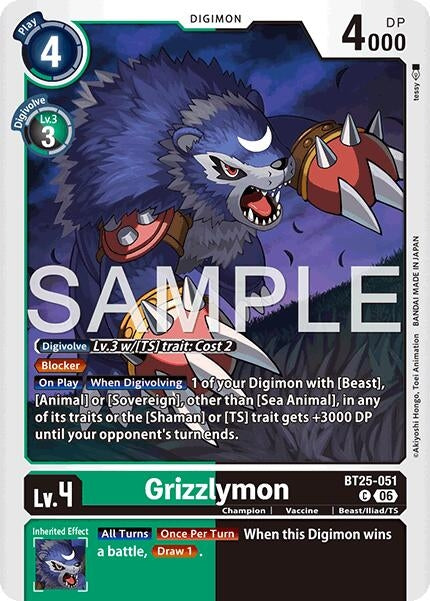 Image for Grizzlymon - BT25-051 - Digimon Card Game